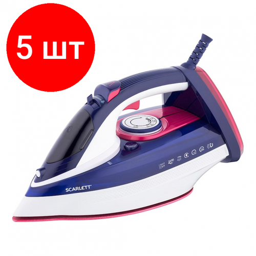 Комплект 5 штук Утюг SCARLETT SC-SI30K45 керамическое покрытие 2600Вт маджента 3014200₽