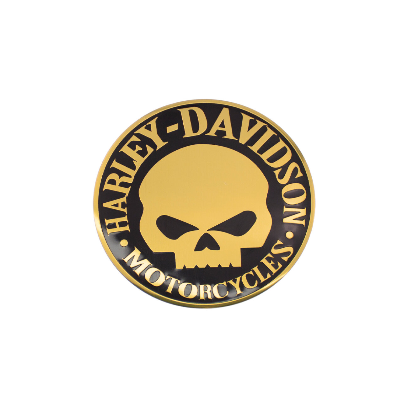 Алюминиевая эмблема Harley Davidson золотистая