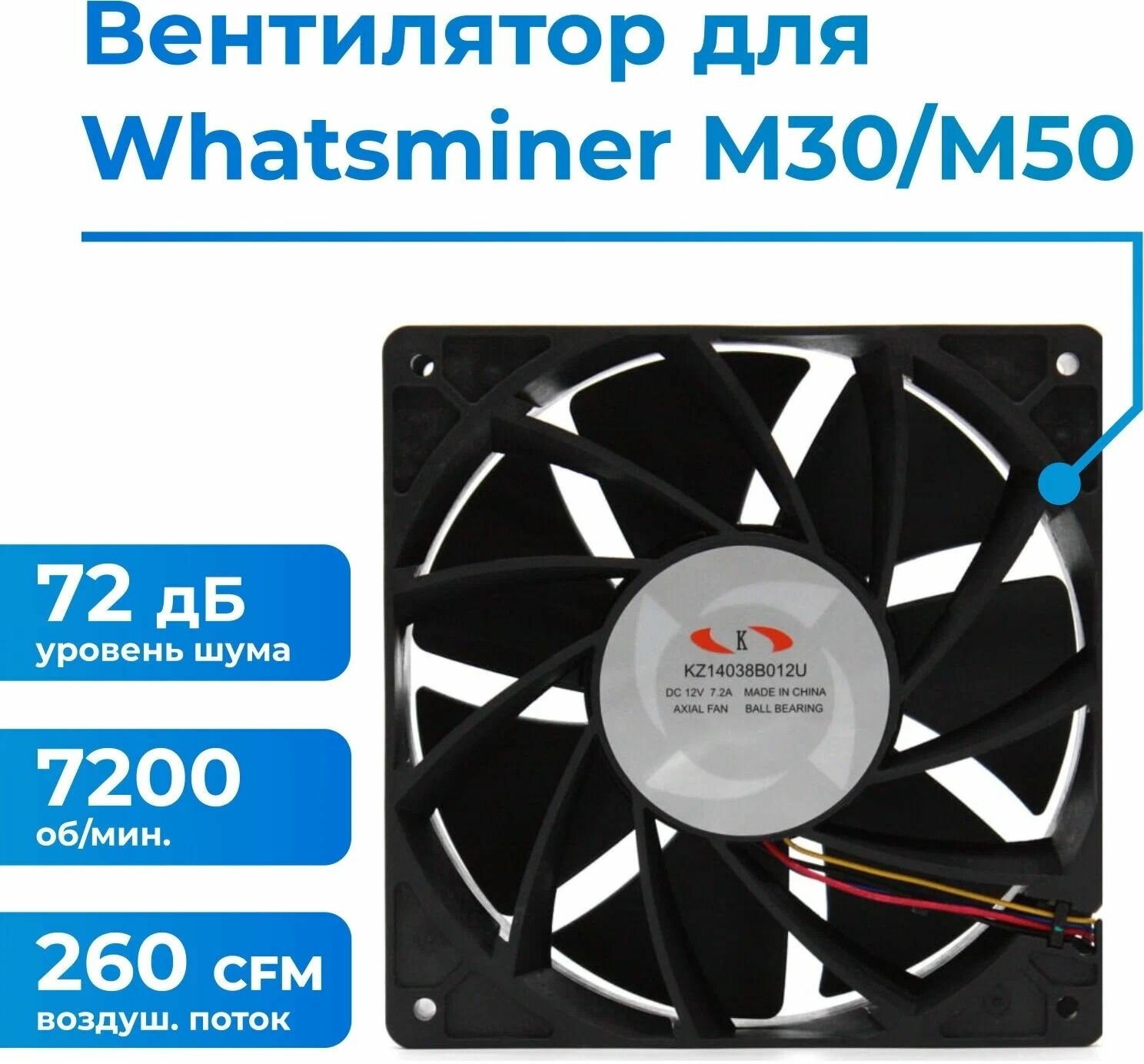 Вентилятор для Whatsminer 4 pin M20 M20S M21 M30 M30S M30S+ M31 M31S M50