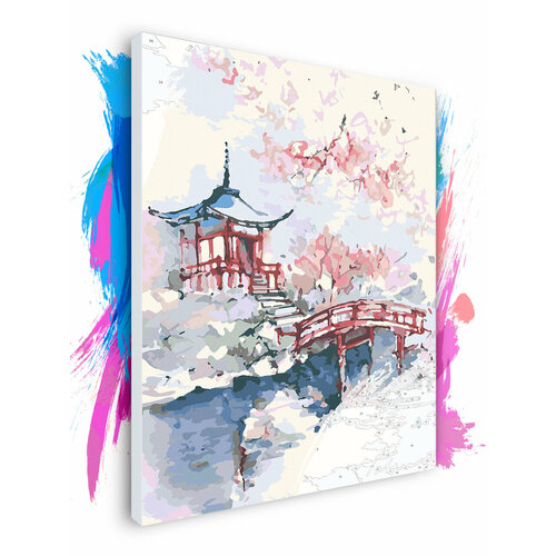Картина по номерам на холсте Фудзияма японская живопись, 40 х 50 см