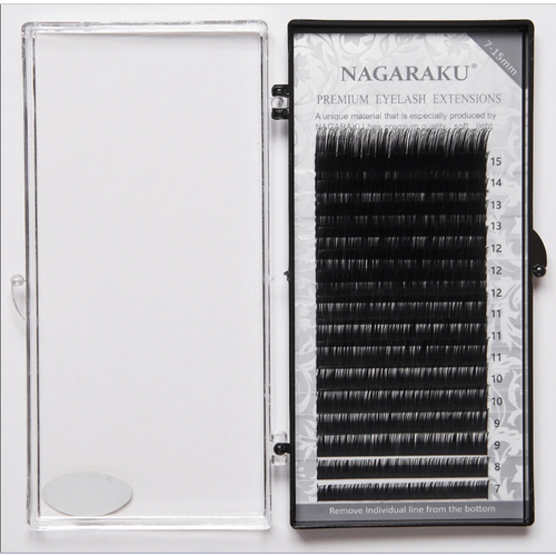 Ресницы черные Nagaraku mix N 0.10 7-15 mm (16 линий) черные ресницы nagaraku mix d 0 12 7 15 mm 16 линий