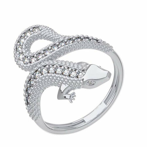 серебряное кольцо с бесцветными фианитами 0101403 00775 17 Кольцо КарСаМаН, серебро, 925 проба, размер 19, серебряный