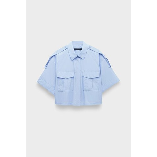 фото Рубашка juun.j, button strap short sleeve shirt, размер 44, голубой