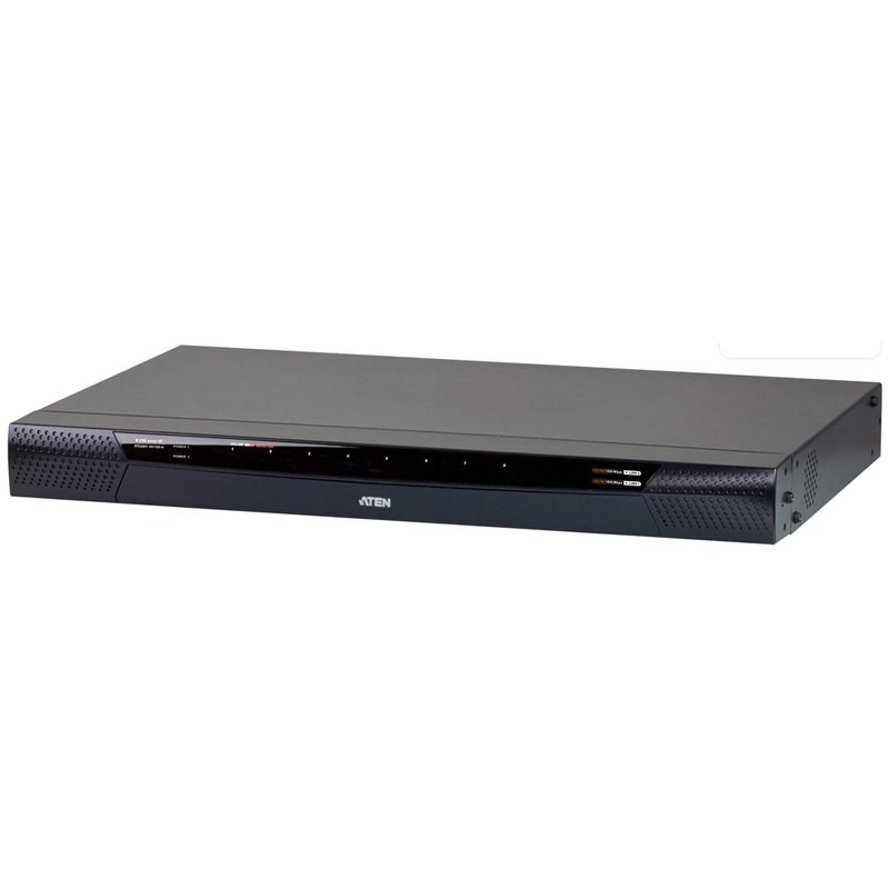 Переключатель, электрон, KVM, 1 local user PS2/USB+VGA+ IP user => 8 cpu (PS2/USB/Sun+VGA)/RS232, без шнуров и адаптеро