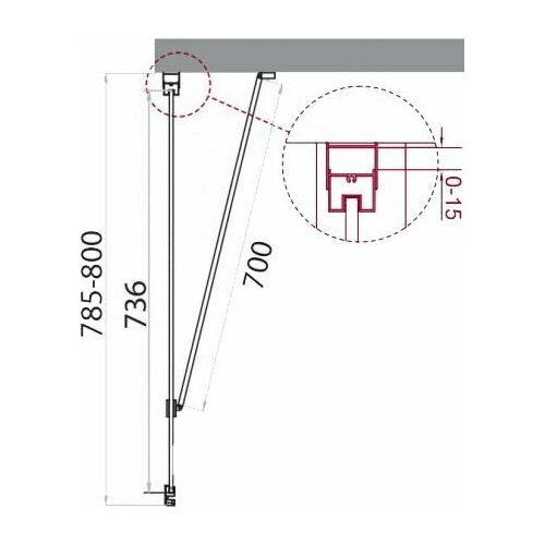 Боковая стенка BelBagno Marmi MARMI-80-FIX-C-Cr 80 x 195 см