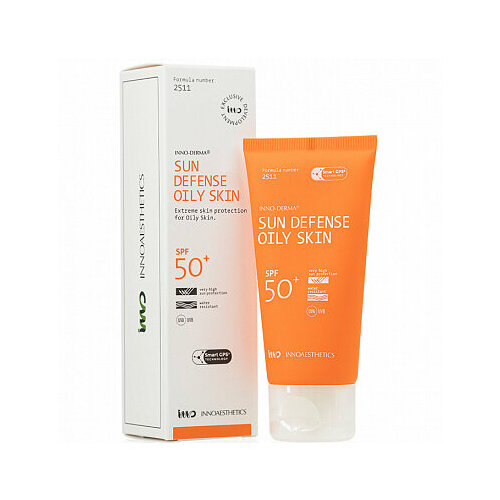 Солнцезащитный крем для жирной кожи SPF 50+ 60 мл. INNO-DERMA SUN DEFENSE OILY SKIN SPF 50+ солнцезащитный крем spf 40 с тонирующим эффектом светлый 60 мл nimue sun c tinted spf 40 60 мл