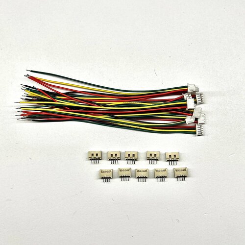 Набор кабелей с разъемом JST 1.25 мм 4pin 10см 10 штук 1 pin female male jumper wire 200mm 40pcs pack набор проводов dupont соединительных m f 40 шт 20см 4 10 цветов