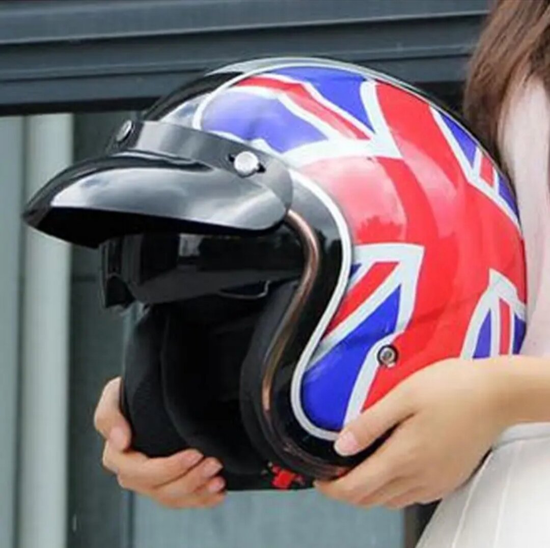 Шлем мотоциклетный /мотошлем /каска для мотоцикла, байкерский шлем в стиле британского флага размер XL