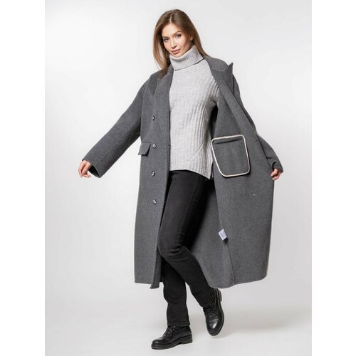 Пальто, размер L, серый