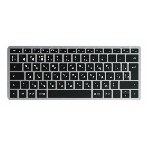 Беспроводная клавиатура Satechi Slim X1 Bluetooth Keyboard-RU. Раскладка - Русская. Цвет: серебристы клавиатура satechi slim w1 usb c wired keyboard ru раскладка русская цвет серый космос