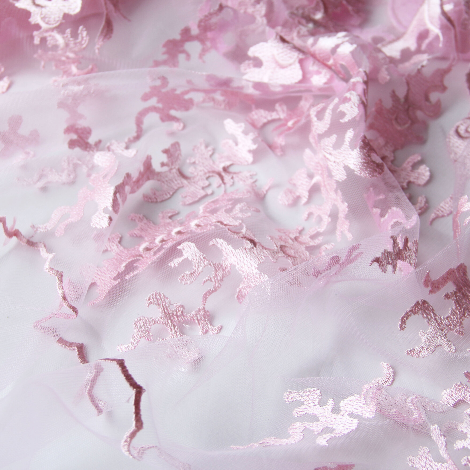фото Органза "Розовый Орнамент" 1,0 м