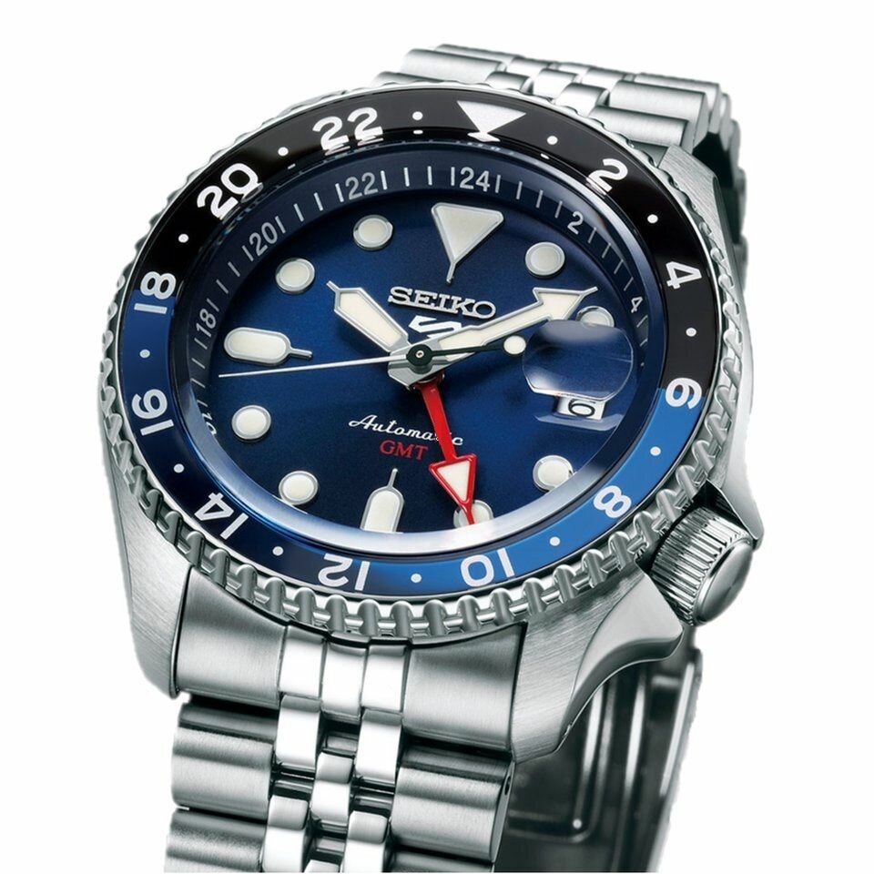 Наручные часы SEIKO, серебряный, синий — фото 1