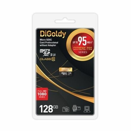 Карта памяти 128Gb MicroSD Digoldy (DG128GCSDXC10UHS-1-ElU3 w)