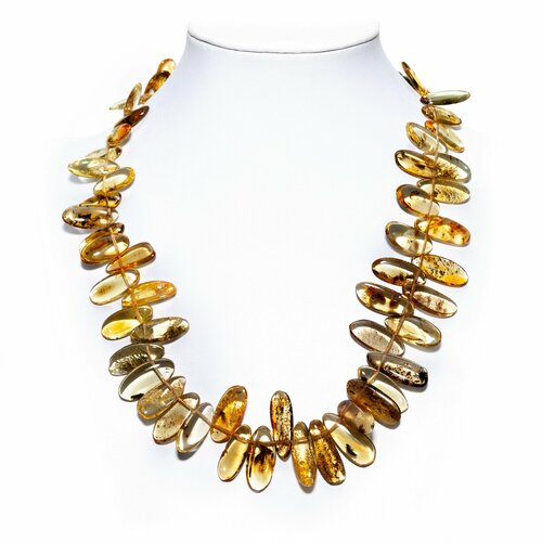 Бусы Балтийский Ювелир Натуральный Калининградский янтарь, янтарь, длина 50 см, зеленый