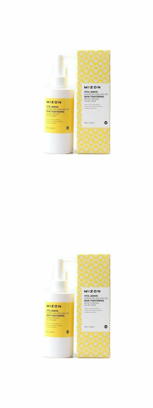 Mizon Гель для лица Vita Lemon Sparkling P Gel, отшелушивающий, с экстрактом лимона, 145 гр, 2 шт.