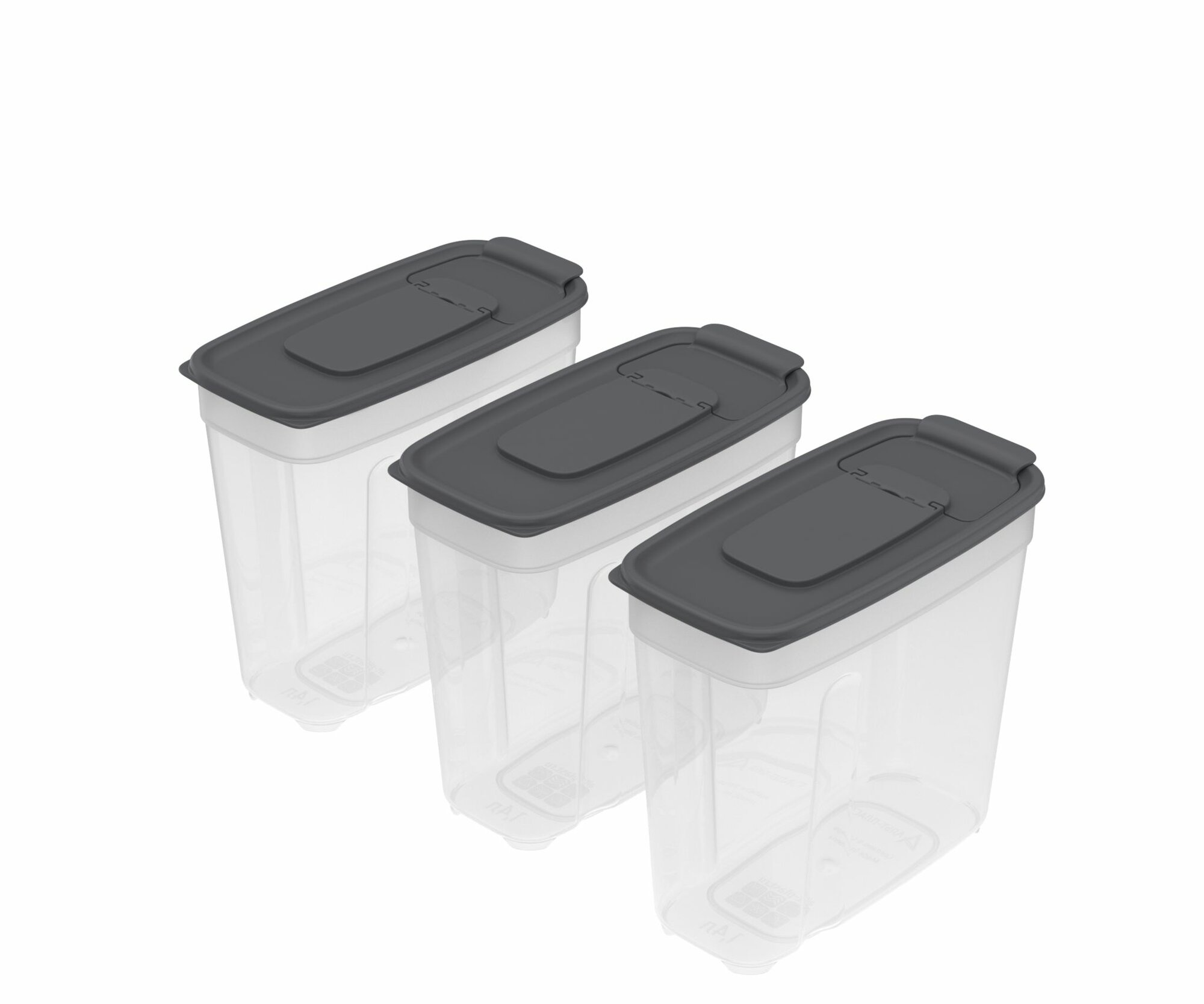 Набор контейнеров для сыпучих продуктов №8 (1,4л*3шт) (графит)