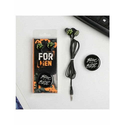 Набор наушники вакуумные и попсокет For men 584₽