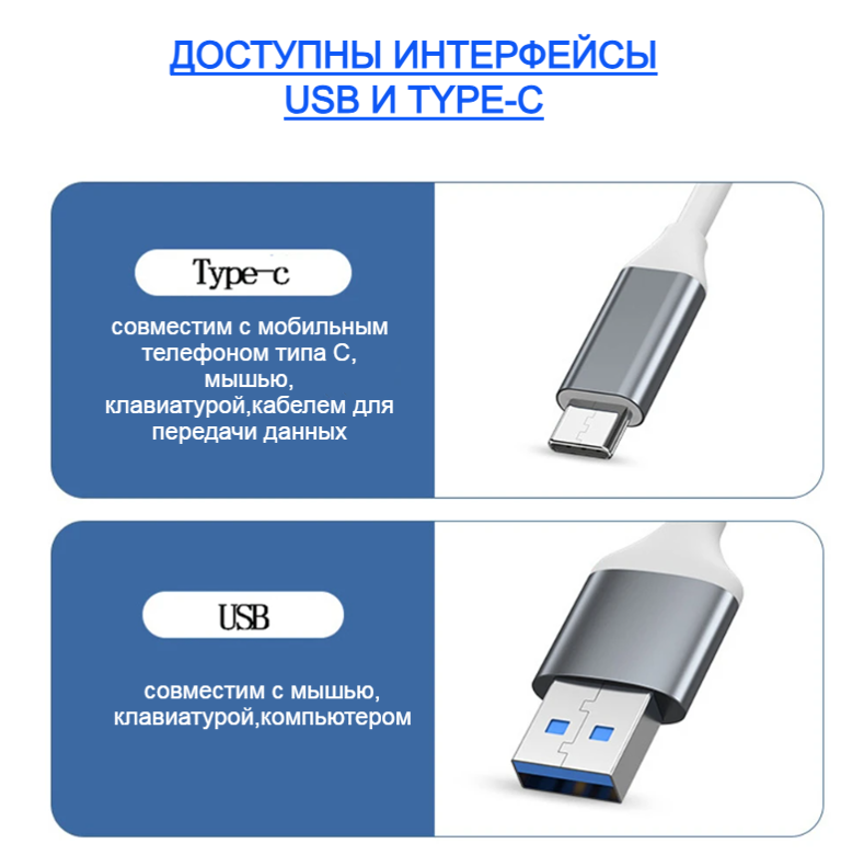 USB-хаб Разветвитель Type-C с 4 портами USB 3,0, USB 3,0, 5 Гбит/с серый металлик