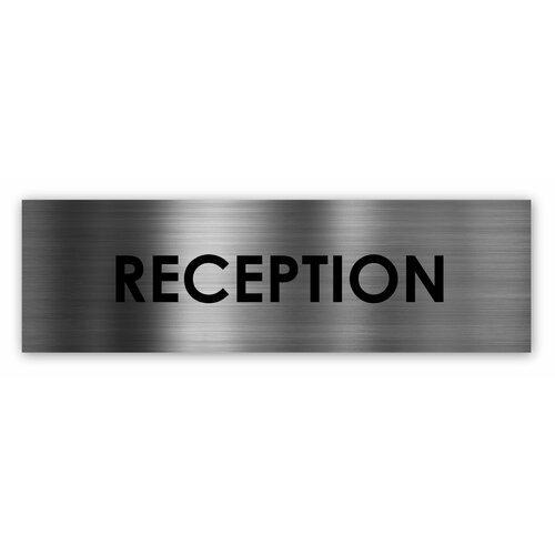 Reception табличка на дверь Standart 250*75*1,5 мм. Серебро reception табличка на дверь standart 250 75 1 5 мм золото