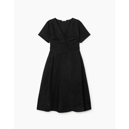 Платье Gloria Jeans, размер XL (52-54), черный платье с запахом из льна длина миди 34 44 белый