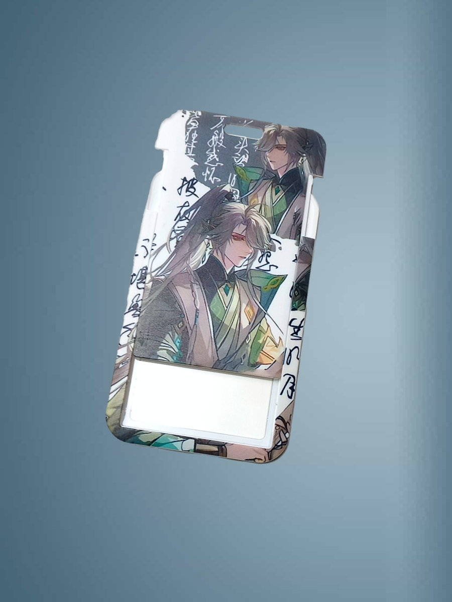 Чехол для бейджа Melody, на ленте, пластик, вертикальное крепление, серо-зелёный — фото 1