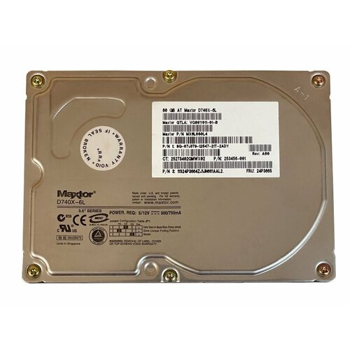 Жесткий Диск Maxtor 6L080l4 80Gb 7200 IDE 35 HDD 3965₽