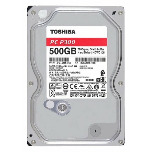 Жесткий Диск Toshiba HDKPC35ZKA01 500Gb 7200 SATAIII 3,5" HDD
