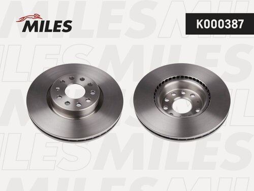 Изображение товара Диск тормозной передний MILES K000387 для а/м Audi A3, Skoda Karoq, Kodiaq, Octavia, VW Golf, Passat, Tiguan, 312x25 мм