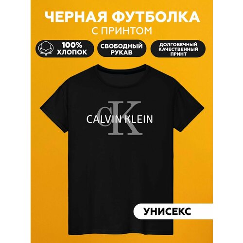 Футболка calvin klein, размер XXS, черный футболка calvin klein размер xxs [int] черный