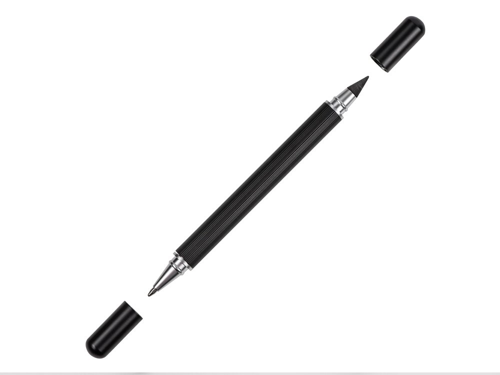 Металлическая ручка и вечный карандаш «Van Gogh» с рельефным покрытием, цвет черный