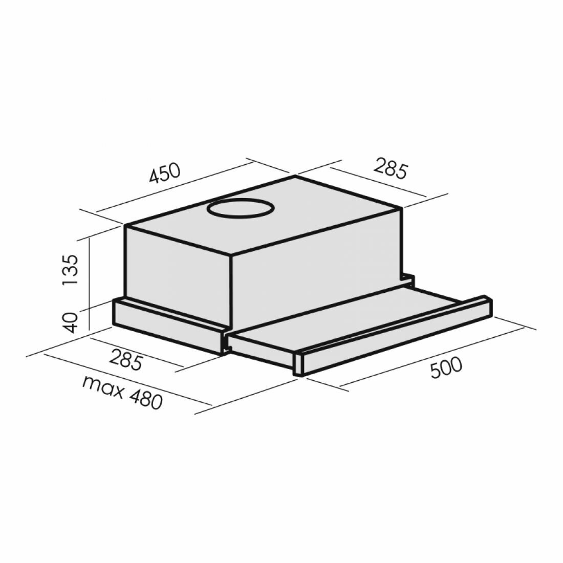 Кухонная вытяжка встраиваемая MBS ARALIA 150 INOX