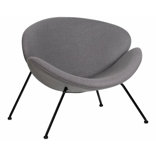 Кресло дизайнерское EMILY серая ткань AF7 черное основание 27375₽