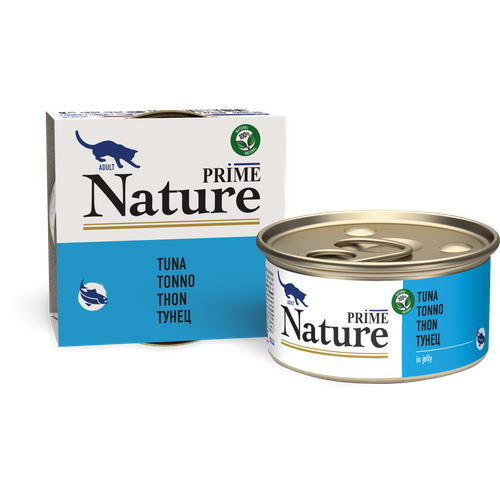 фото Упаковка prime nature 85гх12шт для кошек, тунец в желе (банка)