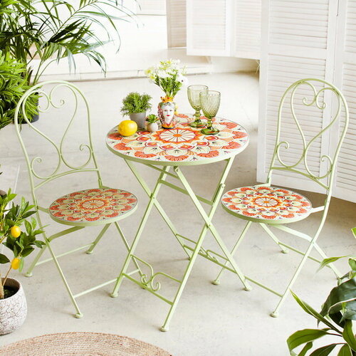 Kaemingk Комплект садовой мебели Бернардо: 1 стол + 2 стула * комплект садовой мебели металлический ots 001r зеленый 2 стула и стол