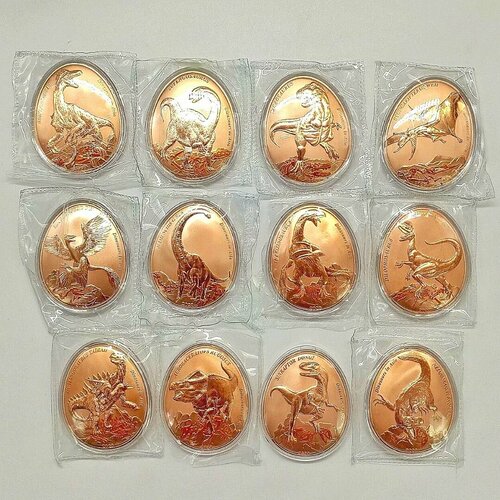 Полны набор 12 монет 25 центов Динозавры Азии Самоа, 2022-23 гг. редонда 20 центов 2012 г 100 лет титанику