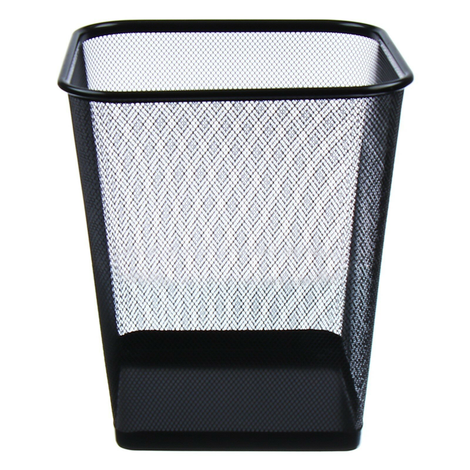 Корзина для бумаг сетка металл квадратная черная 17 литров