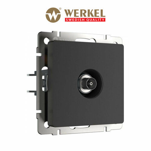 ТВ-розетка оконечная Werkel W1183008 черный матовый IP20