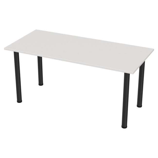 фото Стол Меб-фф Стол на металлокаркасе СХ-10 Белый опора черная 160/73/74