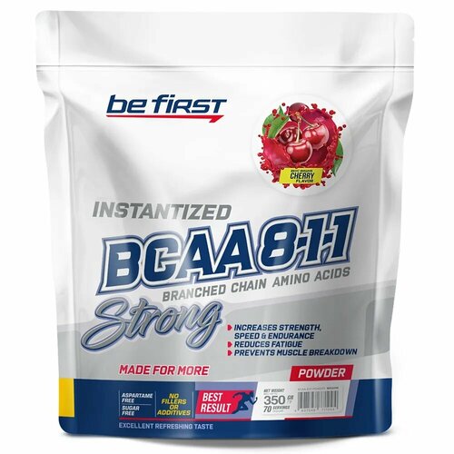 be first bcaa 350 капс Be First BCAA 8:1:1 INSTANTIZED powder 350 гр дойпак (Вишня)
