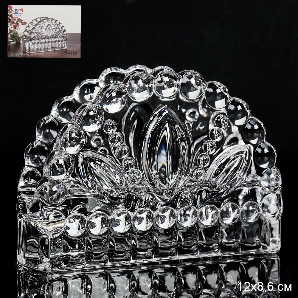 фото Салфетница стеклянная 12х4х8,6 см