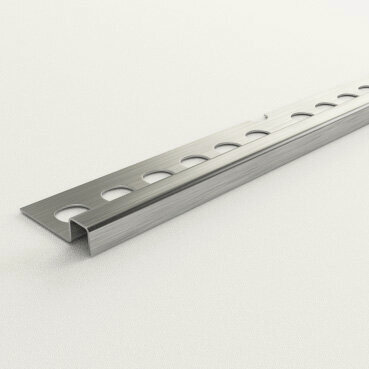 Изображение товара П-образный профиль для плитки из нержавеющей стали Лука ПК11-10 NS, длина 2,7 м, сталь сатинированная