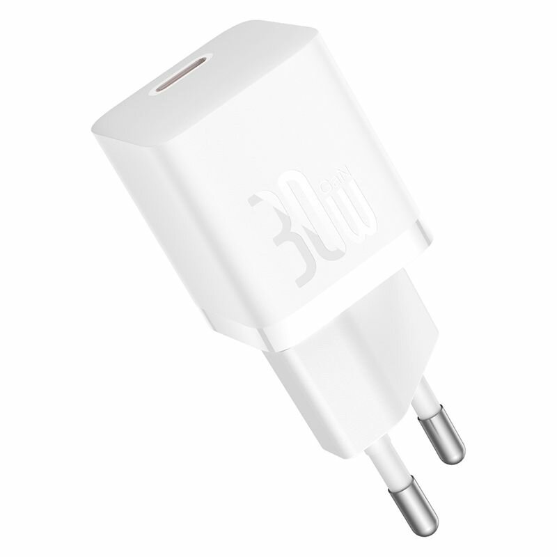 Зарядное устройство BASEUS GaN5 Fast Charger(mini) USB-C, 3A, 30W, белый