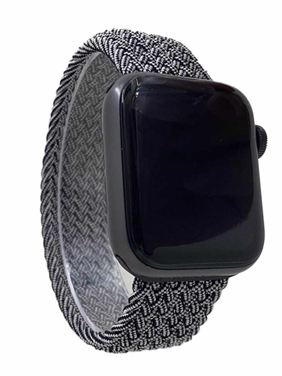 фото Нейлоновый ремешок для Apple Watch 1-9 / SE (38/40/41 мм), без застежки, черно-желтый-красный, размер XS