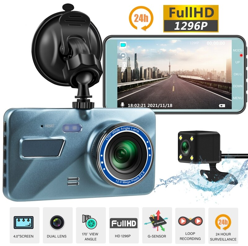 Автомобильный регистратор Dual Lens Full HD 1296p