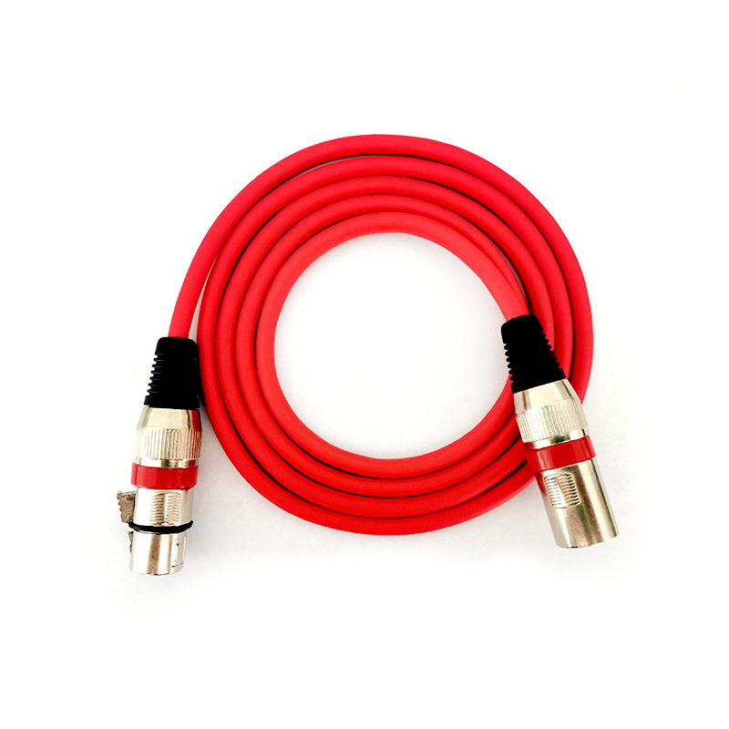 Кабель микрофонный MyPads XLR (m) - XLR (F) 1.5 m шнур для караоке, микшера, для мероприятий красный 3 метра