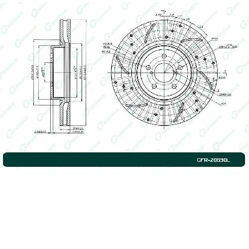 Диск тормозной перфорированный левый GFR20630L gbrake 1шт