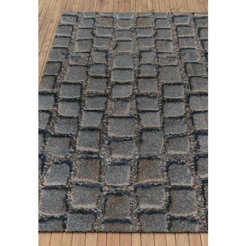 Коврик придверный 50 на 80 см для прихожей, тёмно-серый Empire Square Stones