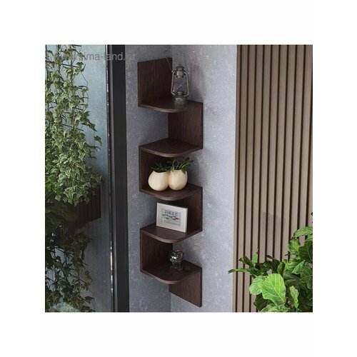 Полка угловая навесная Лофт 224х224х1280 Венге 2965₽