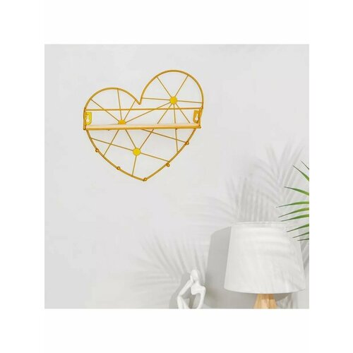 Вешалка настенная с полкой Сердце 1429₽