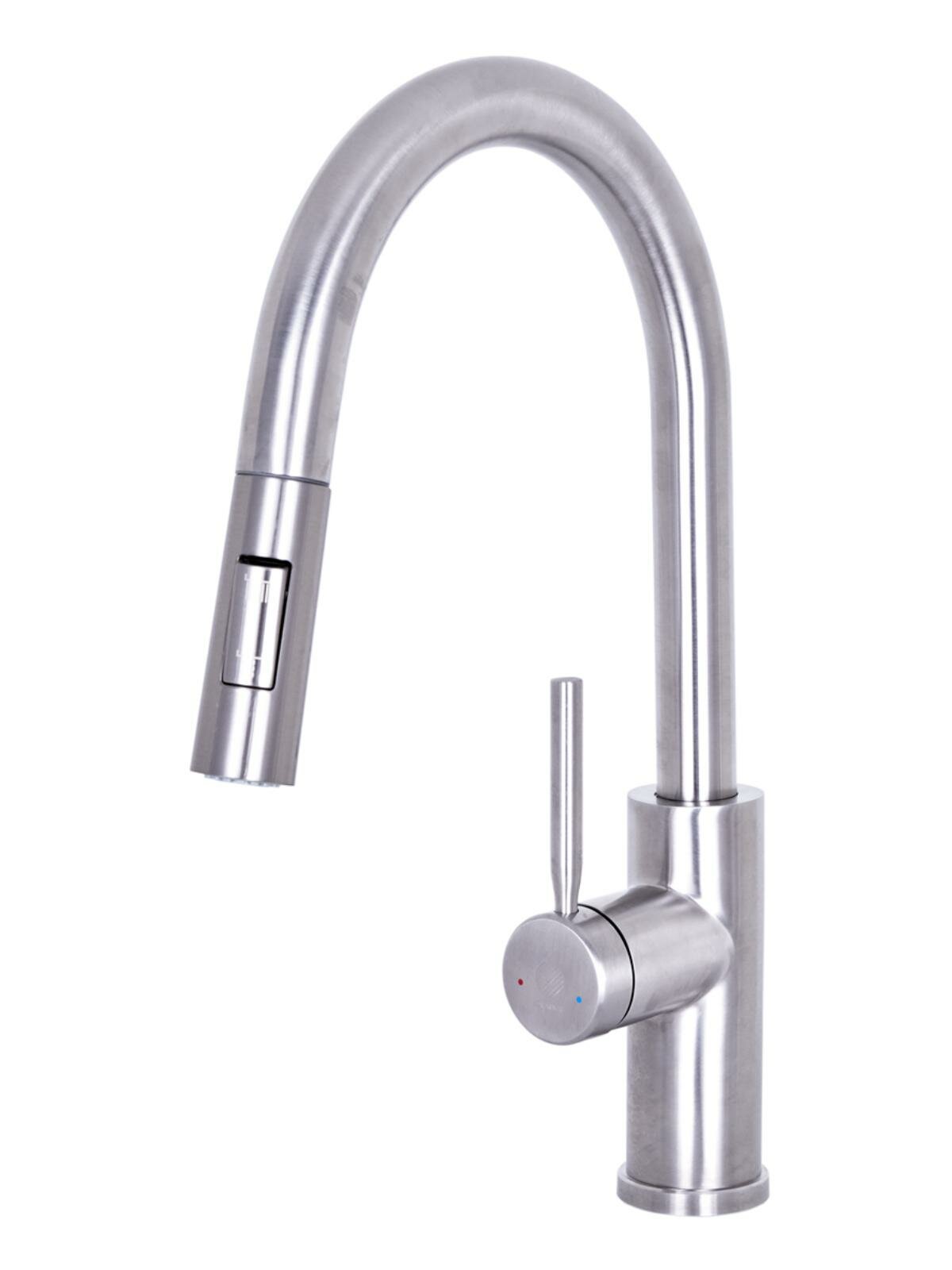 Смеситель для кухни Orange BONI M15-199ni с вытяжным душем с двойным управлением: сенсорным и рычаж